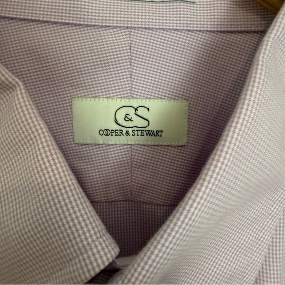Cooper & Stewart Men’s button down long sleeve dress shirt. Preowned 16 1/2 - Picture 3 of 7